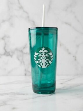 GLASS ULTRA RARE!!! Starbucks 2022 Seafoam Translucent Green Cold Tumbler Swirl